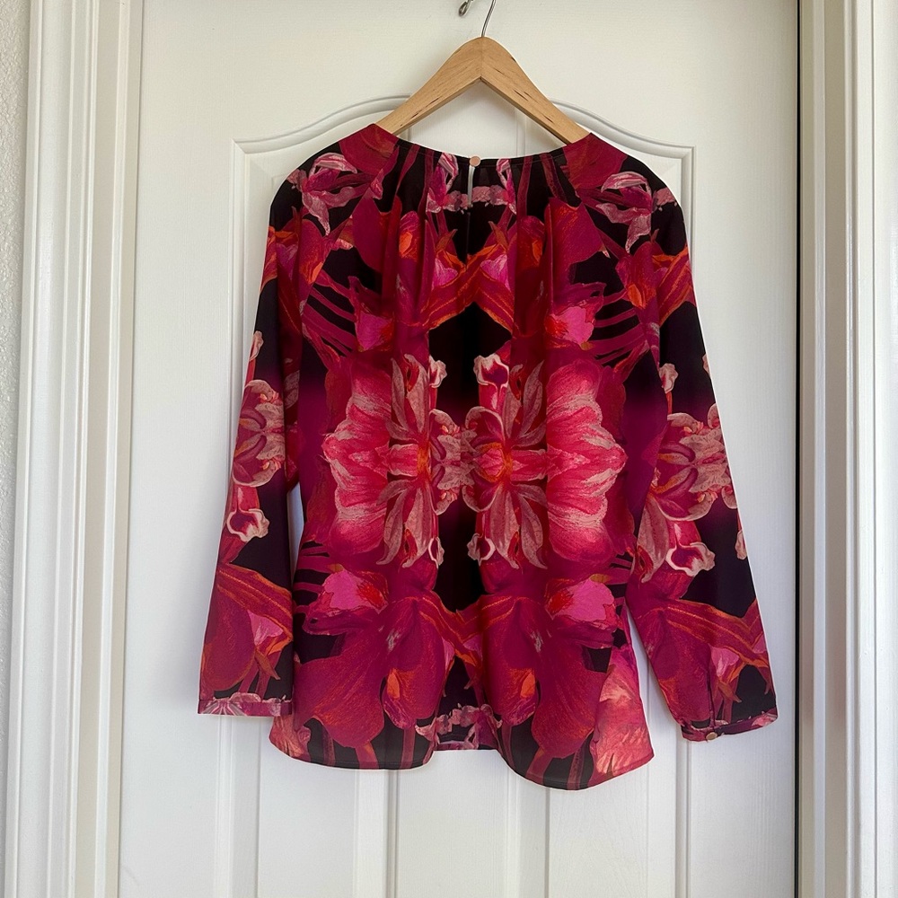 New Ted Baker London Floral Long Sleeves Top Sz 4